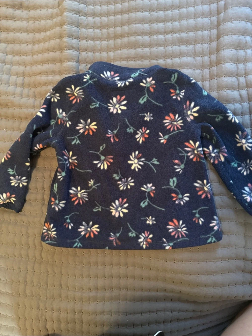 OshKosh B'gosh Navy Floral Half-Zip Fleece Pullover
